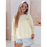 DStreet Bluza damska oversize z sercami LOVELISA ecru | Shoptok.si