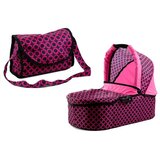Kolica za lutku Alice 2u1 - roza s crnim točkicama | shoptok.hr