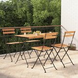 vidaXL 5-dijelni sklopivi bistro set masivno bagremovo drvo i čelik Cijene