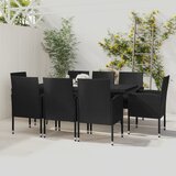  9-dijelni vrtni blagovaonski set od poliratana crni | shoptok.hr
