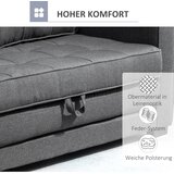  Kauč na razvlačenje dvosjed tkanina nalik lanu kaučukovo drvo siva 147 5x75x85 cm | shoptok.hr