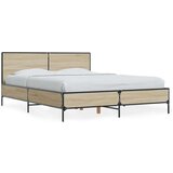vidaXL Okvir za krevet boja hrasta 140x200cm konstruirano drvo i metal | shoptok.hr
