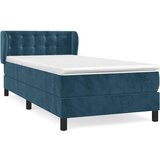 Box spring krevet s madracem tamnoplavi 100x200 cm baršunasti | shoptok.hr