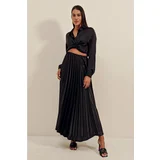 Bigdart 1896 Leather Look Pleated Skirt - Black