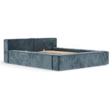 Maison de Rêve Prašno modra oblazinjena zakonska postelja s prostorom za shranjevanje z letvenim dnom 200x200 cm Voliera – | Shoptok.si