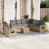  10-dijelni set vrtnih sofa s jastucima bež od poliratana | shoptok.hr