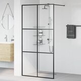 Pregrada za tuširanje s prozirnim staklom ESG 100 x 195 cm crna | shoptok.hr