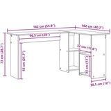  Stol s policom Bijelo 142 x 102 x 73 cm Konstruirano drvo | shoptok.hr