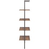  Naslanjajuće police s 4 razine tamnosmeđe-crne 64x35x152,5 cm | shoptok.hr
