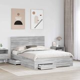  Konstrukcija postelje Siva Sonoma 150 x 200 cm Konstruiran les, (5000103252) | Shoptok.si