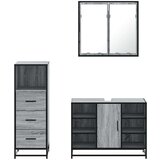  3-dijelni set kupaonskog namještaja siva boja hrasta drveni | shoptok.hr