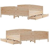 vidaXL Posteljni okvir brez vzmetnice 200x200 cm trdna borovina | Shoptok.si