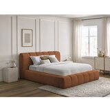Bobochic Paris Oranžna oblazinjena zakonska postelja s prostorom za shranjevanje z letvenim dnom 160x200 cm Denali – | Shoptok.si