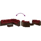  7-dijelni set vrtnih sofa od poliratana s jastucima smeđi | shoptok.hr