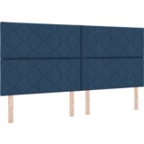 Box Postelja z osnovo z vzmetnico in klopi Modra 200x200 cm Tkanina, (22084028) | Shoptok.si