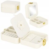  Kutija za nakit s ogledalom 10 x 10 x 5 cm, krem | shoptok.hr