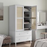  Komoda SENJA bijela izgled ratana 90x55x175 cm masivna borovina | shoptok.hr