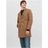 Jack & Jones Brown men's coat with wool Morrison - Men