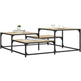 vidaXL Klubska mizica sonoma hrast 107x107x40 cm inženirski les Cene