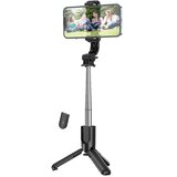 hoco. selfie stick s bežičnim daljinskim upravljačem i stativom K17 crni Cene