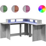 Maison Chic Pisalna miza - pisarniška miza - Računalniška miza z LED lučkami siva sonoma 152x152x91 cm inž. les, (21785181) Cene