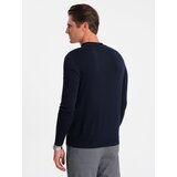 Ombre Men's knitted half-golf with viscose - navy blue | shoptok.hr