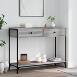 Maison Chic konzolna miza - miza ob steni siva sonoma 100x34,5x75 cm inženirski les, (21786480) | Shoptok.si