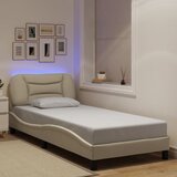  Okvir kreveta s LED-om bez madraca Hvar krem 90 x 190 cm od tkanine | shoptok.hr