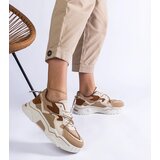 Gemre Valdeza brown sneakers adorned with rhinestone laces | Shoptok.si
