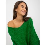 Fashion Hunters RUE PARIS green oversize sweater with wide sleeves Cene