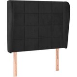  Uzglavlje s ušima crno 93x23x118/128 cm baršunasto | shoptok.hr