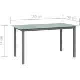 vidaXL Vrtna jedilna garnitura 7-delna aluminij srebrna in črna | Shoptok.si