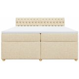  Krevet s oprugama i madracem krem 200 x 200 cm od tkanine | shoptok.hr