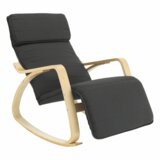 Kondela Nihajni stol, brezov les, naravna, siva tkanina, SIVERT | Shoptok.si