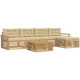  Set vanjskih sofa 6 kom. Bijela i bež Poliester | shoptok.hr