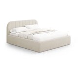 Windsor & Co Sofas Kremno bela oblazinjena zakonska postelja s prostorom za shranjevanje z letvenim dnom 200x200 cm Juno – | Shoptok.si