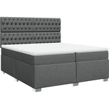  Krevet s oprugama i madracem tamnosivi 200 x 200 cm od tkanine | shoptok.hr