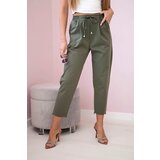 Kesi Włoski Punto trousers tied at the waist khaki Cijene