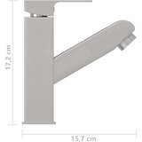  Slavina za umivaonik s funkcijom izvlačenja srebrna 157x172 mm | shoptok.hr
