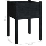 vidaXL vrtne sadilice 2 kom crne 50 x 50 x 70 cm od masivne borovine | shoptok.hr