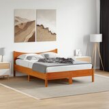 Maison Chic Posteljni okvir - Dvoposteljna postelja - Zakonska postelja brez vzmetnice voščeno rjava 140x200 cm trdna borovina-J2879, (21760540) | Shoptok.si
