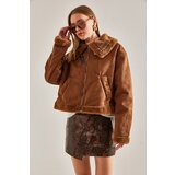 Bianco Lucci Women's Laminated Leather Coat with Side Belt 2248 | Eponuda.ba