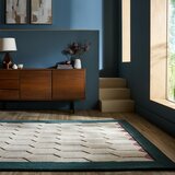 Flair Rugs Ročno tkana volnena preproga v naravni barvi/zelenomodra 120x170 cm Apex Border Wool – | Shoptok.si