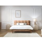Bobochic Paris Svetlo rožnata oblazinjena zakonska postelja z letvenim dnom 180x200 cm Kumo – | Shoptok.si