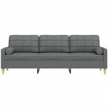  Trosjed s ukrasnim jastucima tamnosivi 210 cm od tkanine | shoptok.hr