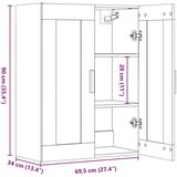 vidaXL Viseći zidni ormarić boja starog drva 69,5 x 34 x 90 cm | shoptok.hr