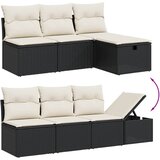  7-dijelni set vrtnih sofa od poliratana s jastucima crni | shoptok.hr