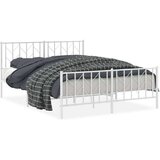 Metalni okvir kreveta uzglavlje i podnožje bijeli 150 x 200 cm | shoptok.hr