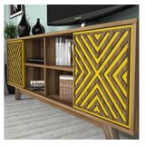 Woody Fashion inci - walnut, yellow walnutyellow tv unit | Eponuda.com