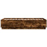 vidaXL Posteljni okvir dimljeni hrast 90x190 cm inženirski les | Shoptok.si